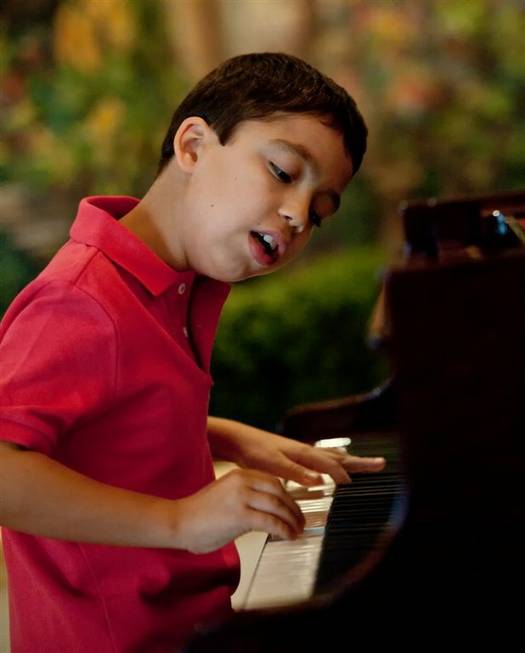 Ten-year-old entertainer Ethan Bortnick at the Las Vegas Hilton on ...